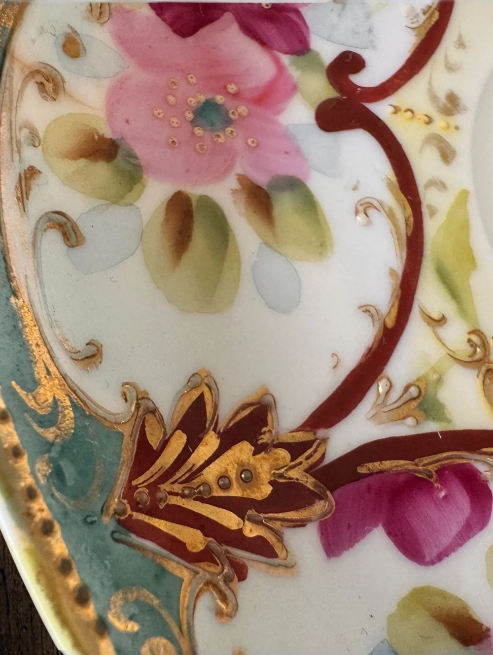 Vintage Gold Castle Chikusa Hand Painted Saucer 6